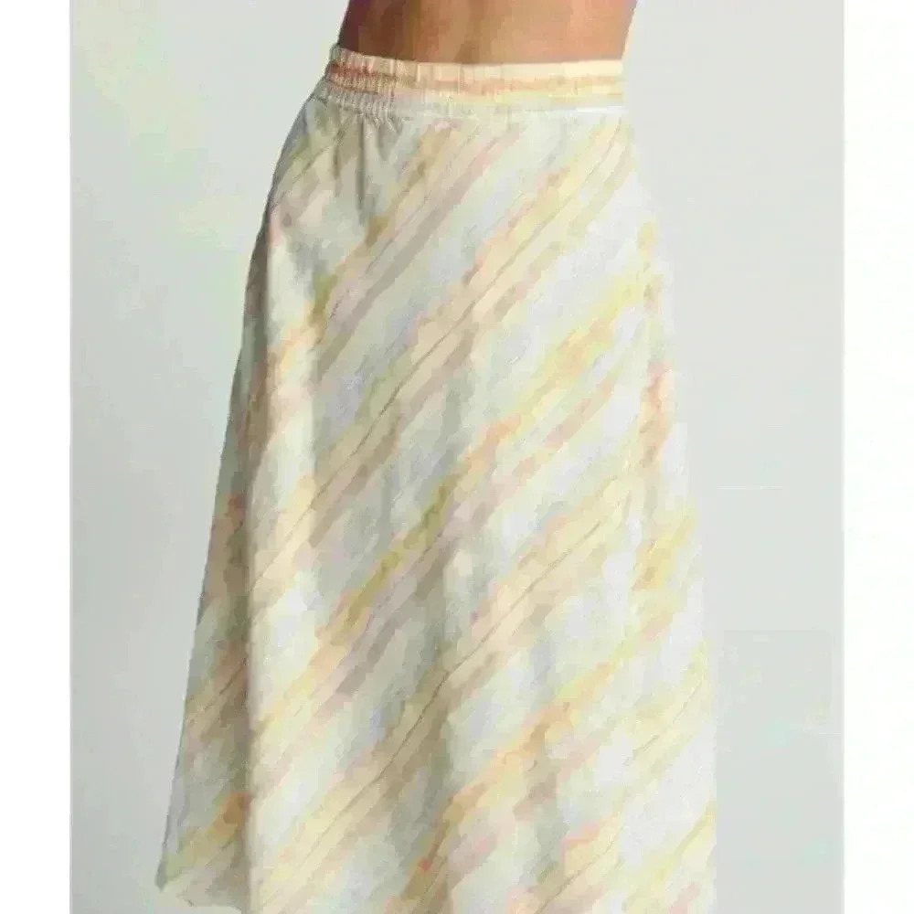 SUNDAYS clapton skirt summer beach vacation $198 watercolor boho colorful new - Picture 4 of 4